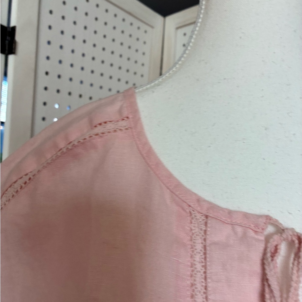 Ellen Tracy Blush Pink Tie-Neck Cap Sleeve Tunic - Picture 3 of 7